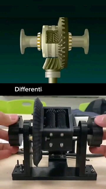 Differential gear setup