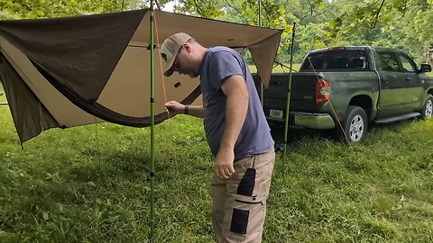 Hammock Camping with Homemade Hammock Stand