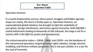 WAR REPORT - SEPT 08 2025 - OPERATION HAMMER