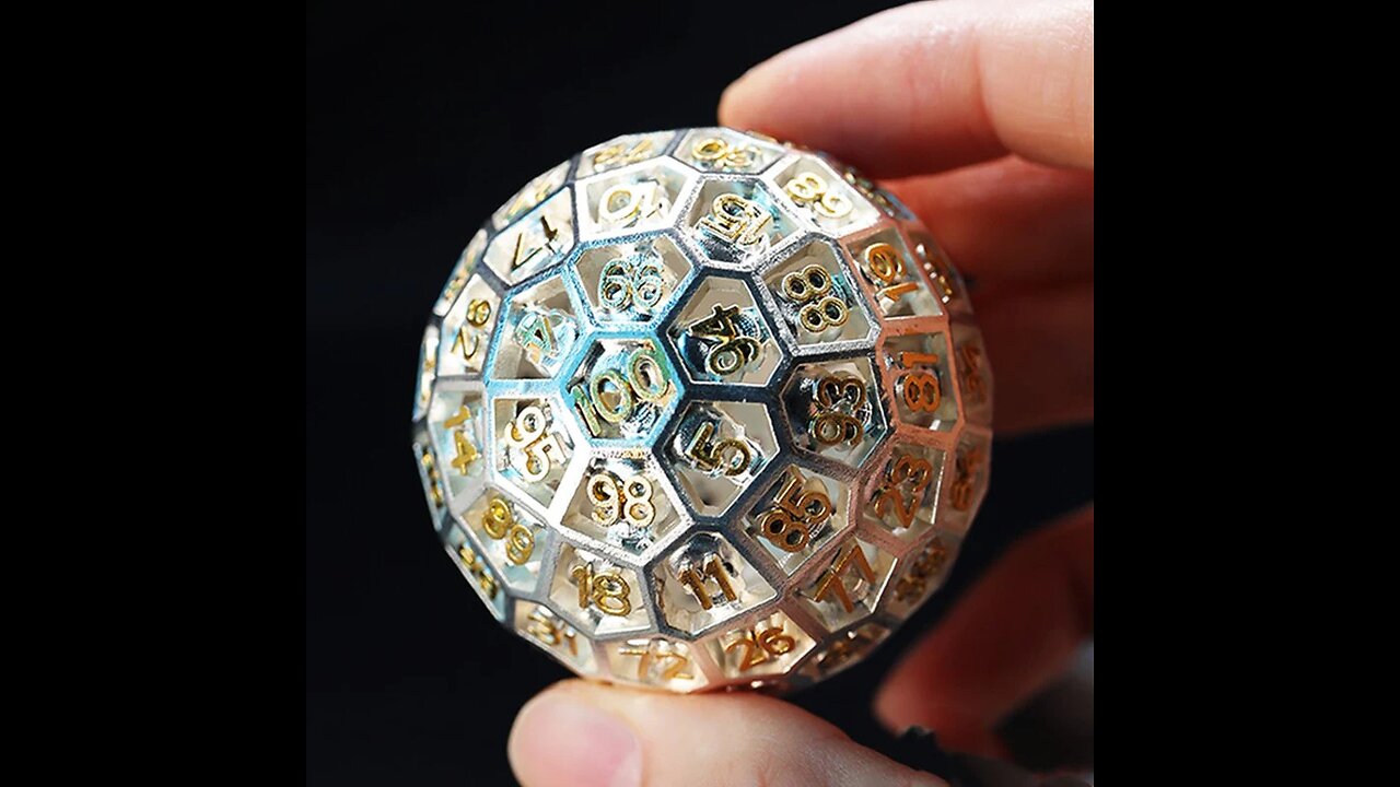 100 Sided Polyhedron Metal Dice with Numbering, Designed for Big Party & More Possibilities