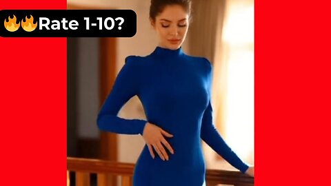 🔥 Rate Her Body in This Tight Blue Dress 1-10? 😍 Supermodel 4K
