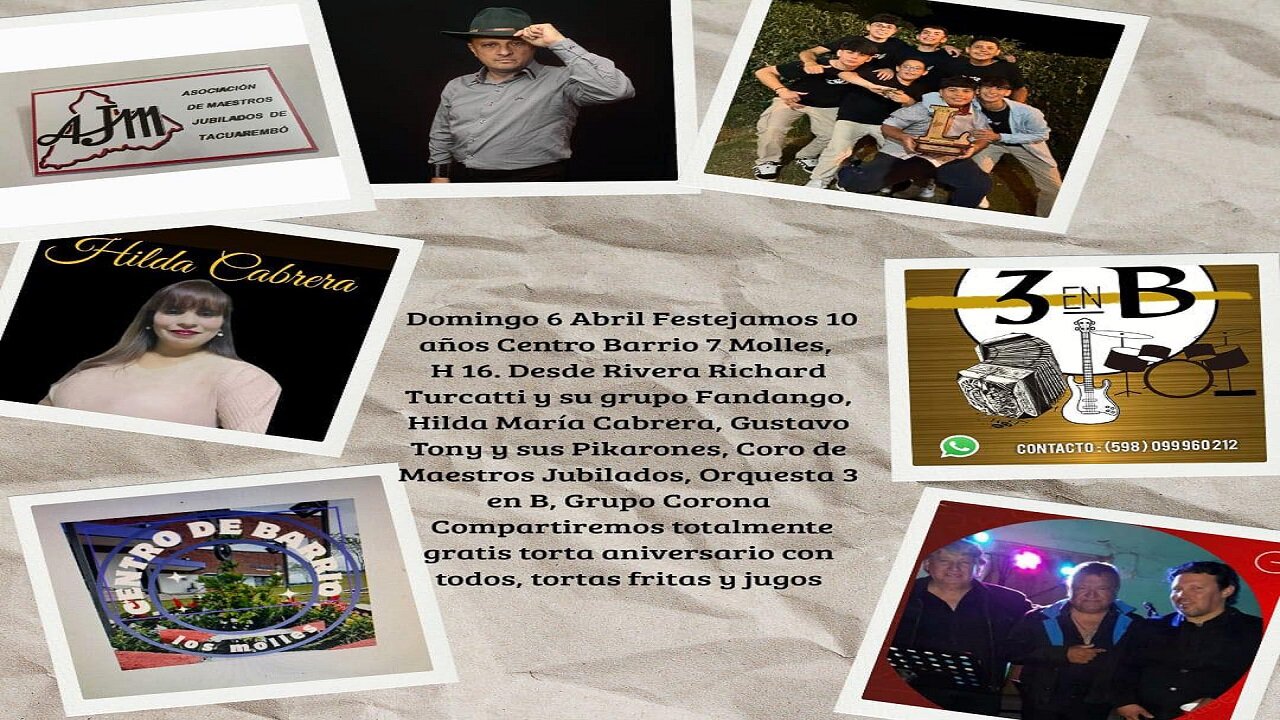 Celebración de los 10 años del Centro Barrio N°7, Los Molles - Tacuarembó, Uruguay (06/04/2025)