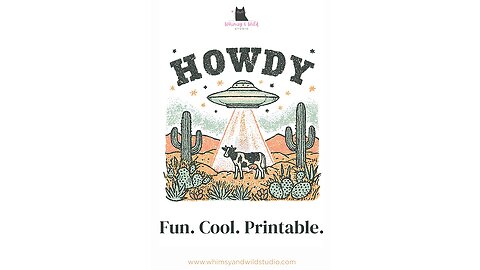 HOWDY UFO PNG – Funny Alien & Cow Design