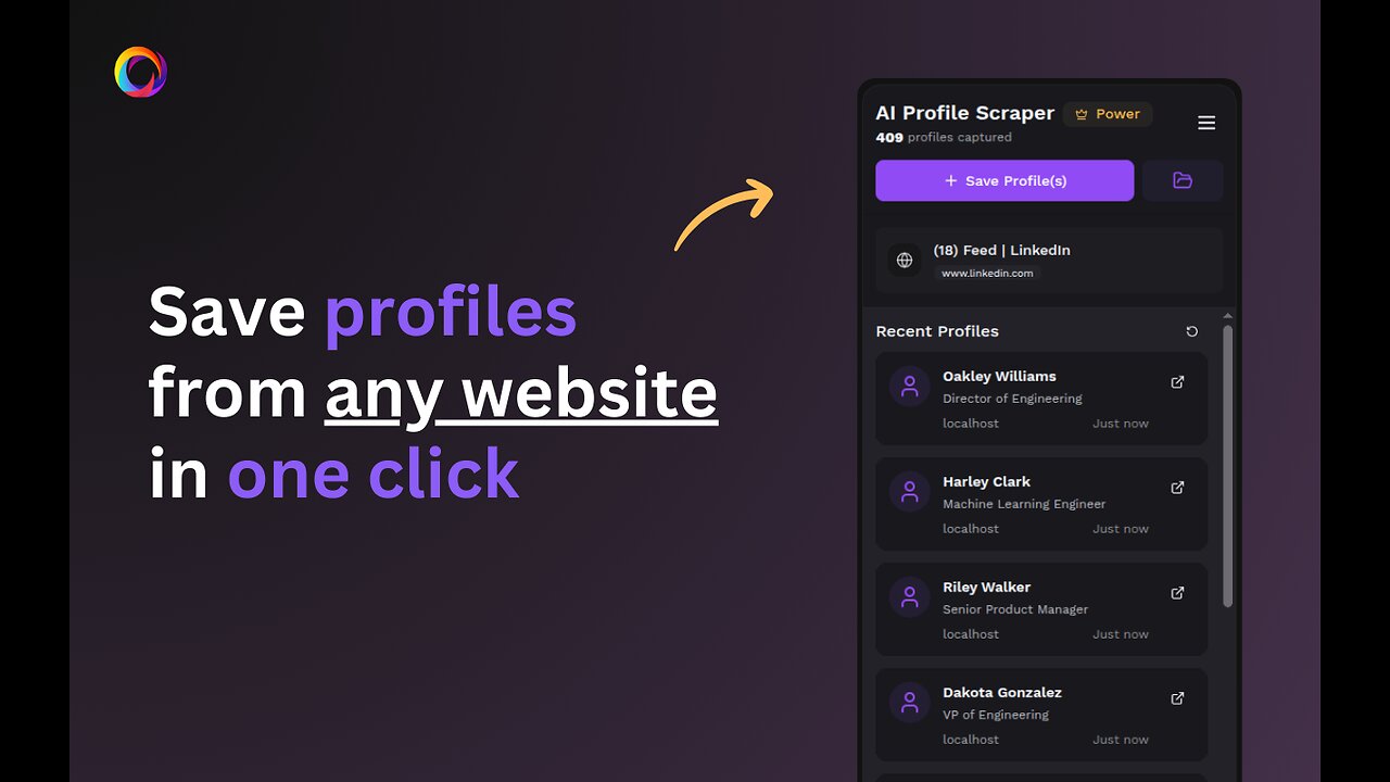 ProfileSpider: Instantly Scrape & Save Any Profile from Any Website with One Click!