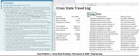 Cross State Trucking Brian - Case Problem 1 - NP_eX_1-2.xlsx - Full answer in 2025