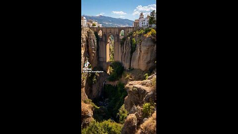 Village Built Into A Canyon Wall In Ronda Spain