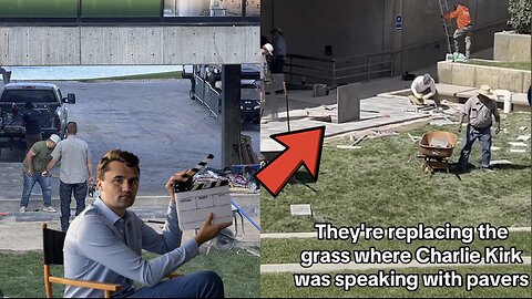 THAT'S A WRAP! THEY'VE ALREADY COVERED UP THE STAGE OF CHARLIE KIRK'S FAKE DEATH WITH CONCRETE!
