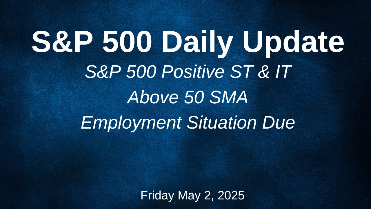 S&P 500 Daily Update for Friday May 2, 2025