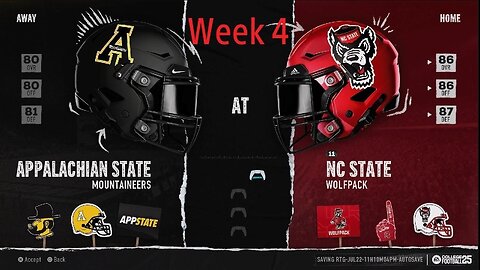 College Football 25: RTG: C. Dolin JR Year Week 4