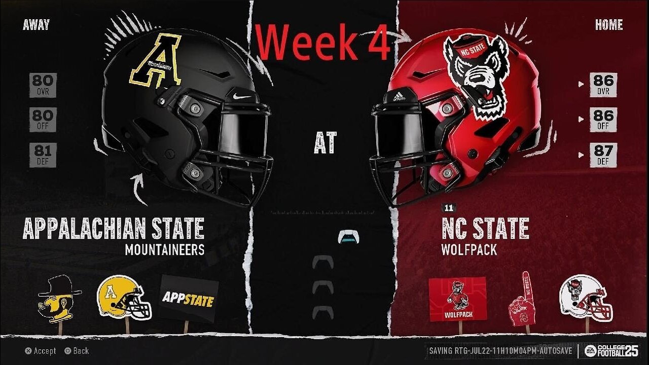 College Football 25: RTG: C. Dolin JR Year Week 4