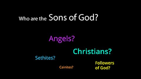 Who are the Son's of God Genesis 6?