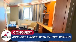 Carnival Conquest Accessible Inside w/ Picture Window Cabin 6205 Tour