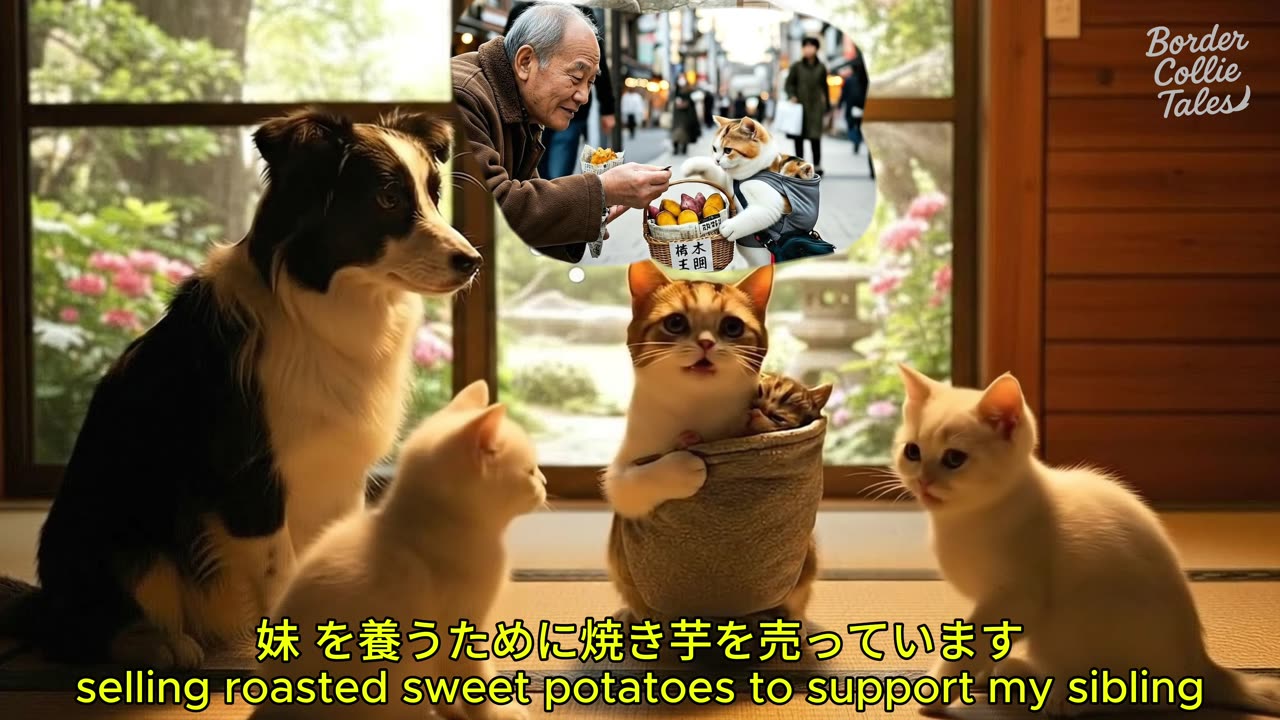 Struggling Kitten Vendor Rescued by Border Collie Family