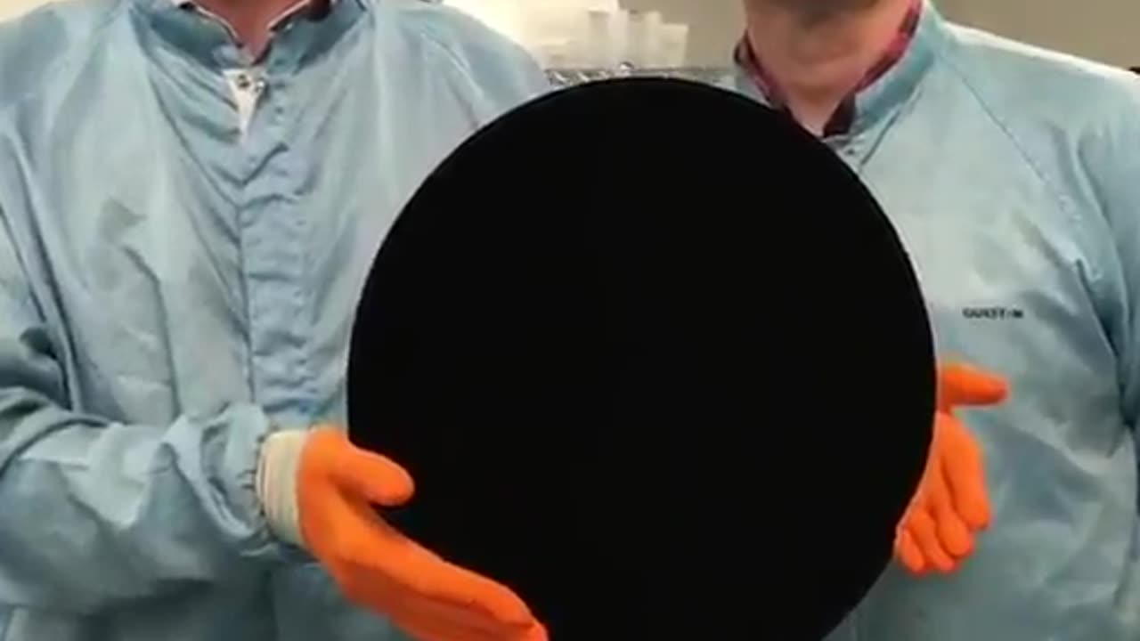 Ball covered in Vantablack, which absorbs 99.965% of visible light