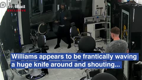 Footage obtained by the Daily Mail allegedly shows a knifeman entering Ritzy Barbers