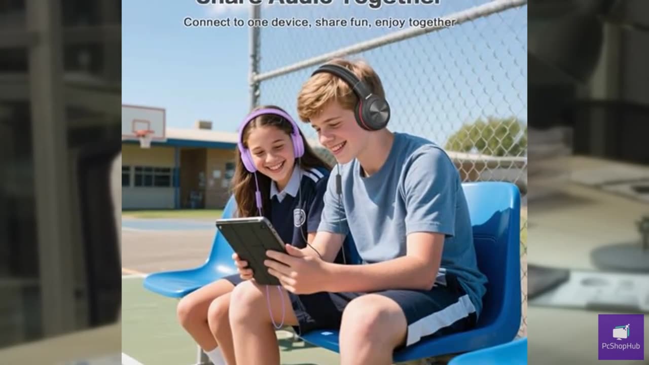 SIMOLIO Kids Wired Headphones with Microphone, Boys Headphone with Volume Limite