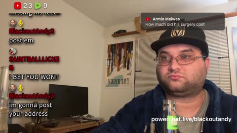 09/11/25 Blackout Andy VOD: "Ramen review/HBD Gish&Phil! #WonkyEyeGang"