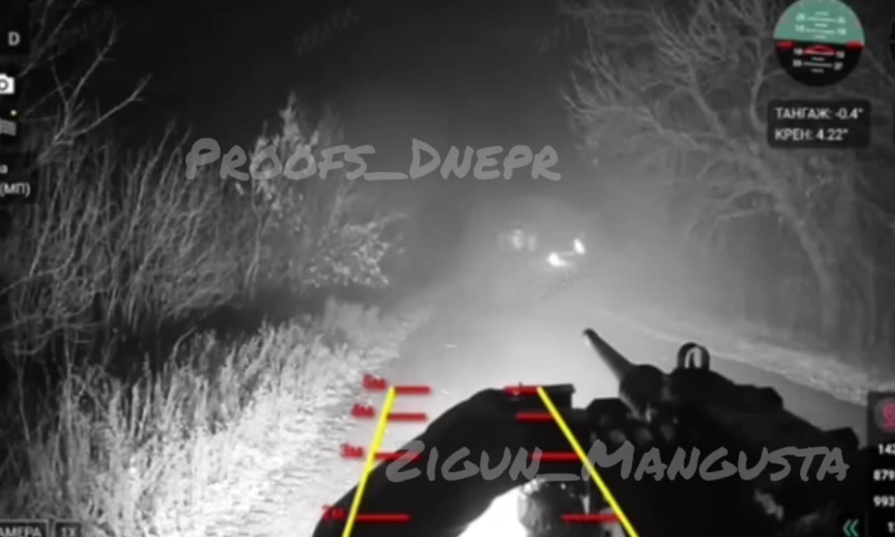 Work of ground drone armed with Browning M2, - 5th Assault Brigade