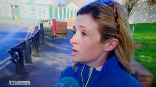 A firework was thrown at an illegal migrant centre and RTE has a woman crying