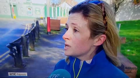 A firework was thrown at an illegal migrant centre and RTE has a woman crying