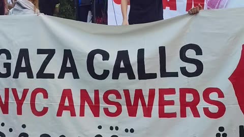 "RISE UP FOR GAZA" in New York City.