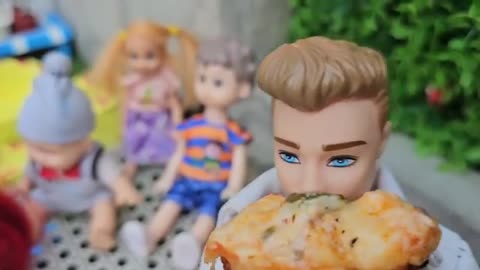 Barbie doll with baby girls