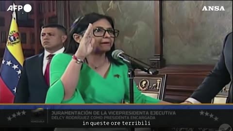NOTIZIE DAL MONDO Davanti al parlamento venezuelano il giuramento di Delcy Rodriguez come presidente ad interim del Venezuela