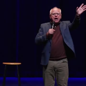 Weirdo Tim Walz Makes fun of Tesla stock