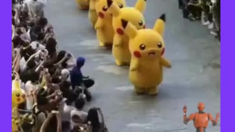 Robot dances with Pikachu 💃