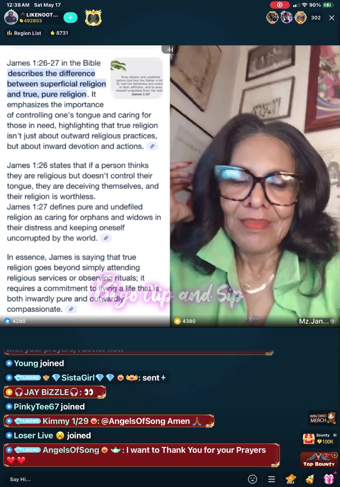 LikeNoOther lines Mz Janice n speaks on seeing Keith and the division 5/16/25 #bigoclipandsip