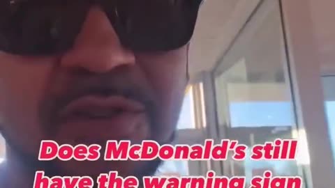 McDonald's warning sign