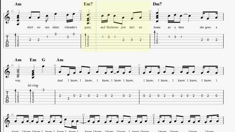 Guitar Music for Ain't no Sunshine
