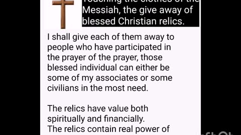 The give away of Christina blessed relics