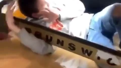 He got pinned. Their had to be alcohol involved in this