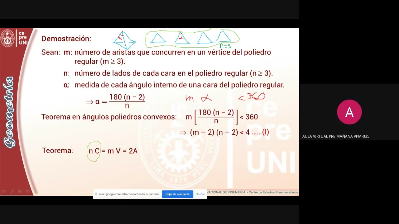 CEPRE UNI 2022 - 1 | Semana 15 | Geometría S1