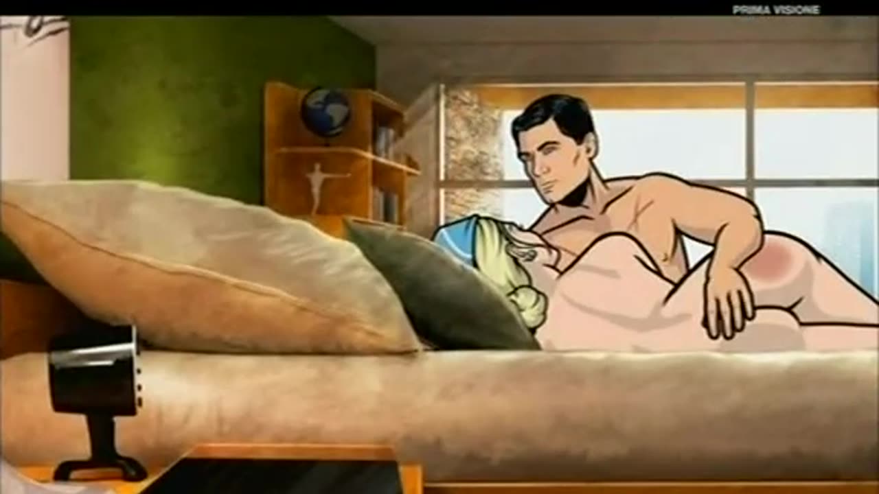 Archer 1x01 Implied Offscreen Spanking