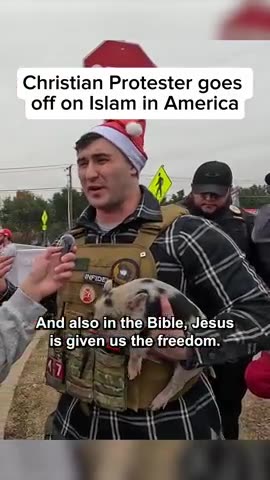 Christian Protester goes off on Islam