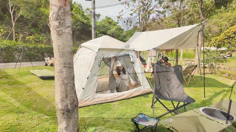 Rainproof 2-in-1 canopy tent