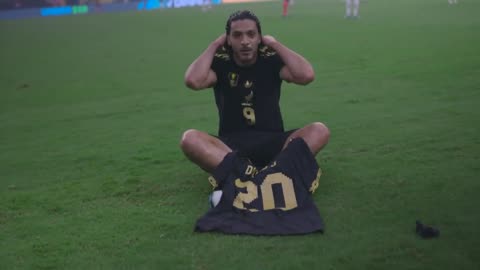Raul Jimenez with Diogo Jota's celebration