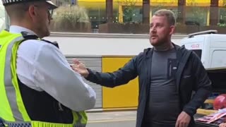 Incredible. A man is stopped and questioned for having English flags for an England