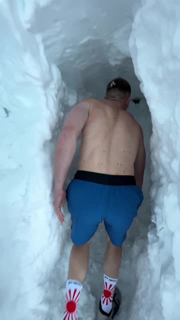 Tunneling To The Gym After Extreme Snowfall