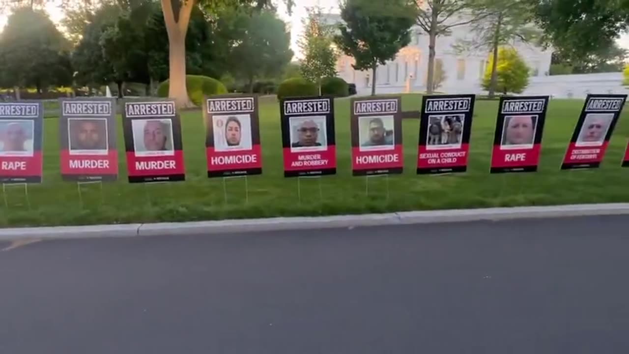 Trump Administration Lines White House Lawn With Violent Illegal Alien Mugshots