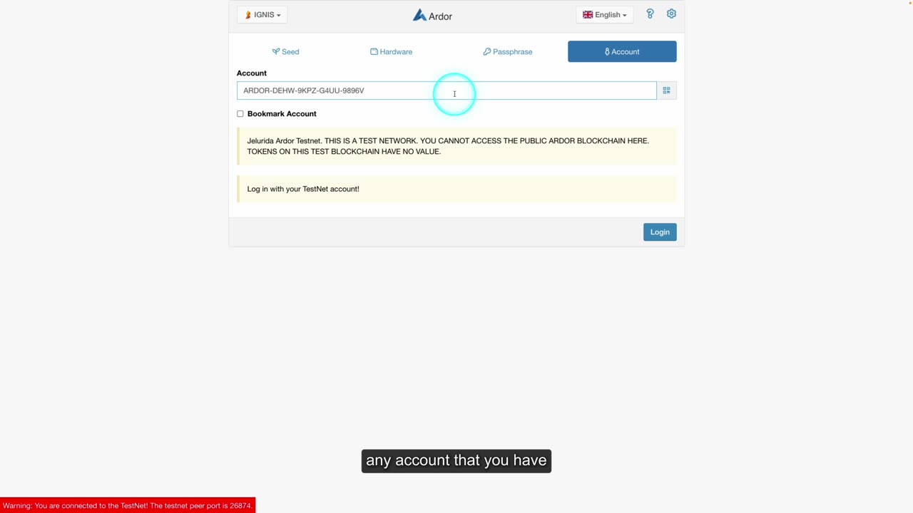 86 How to Bookmark an Account on Ardor