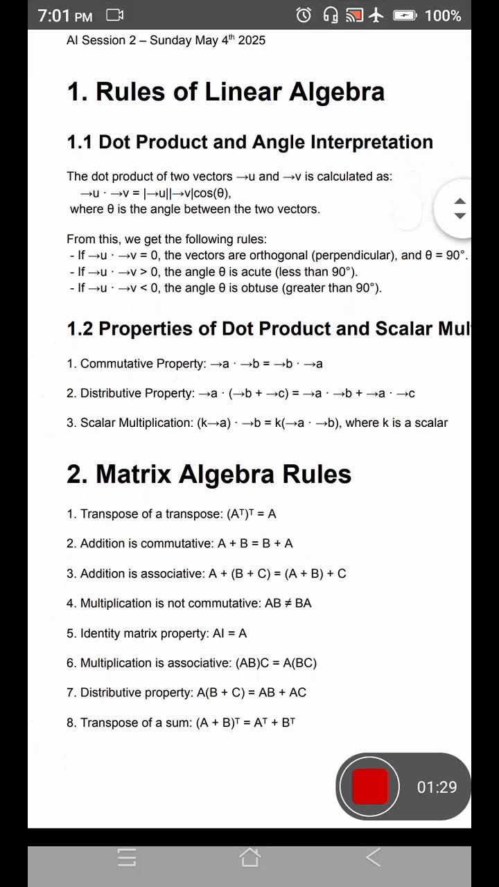 Ai Session 2 Linear Algebra And Matrix Manipulation