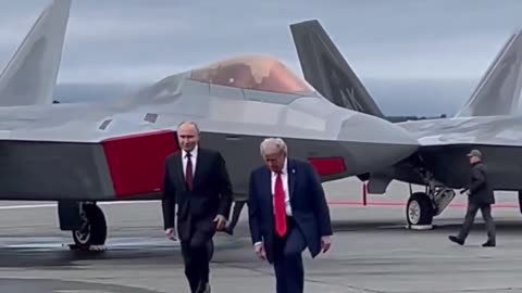 B2 Spirit Bomber Flies Over Putin And Trump