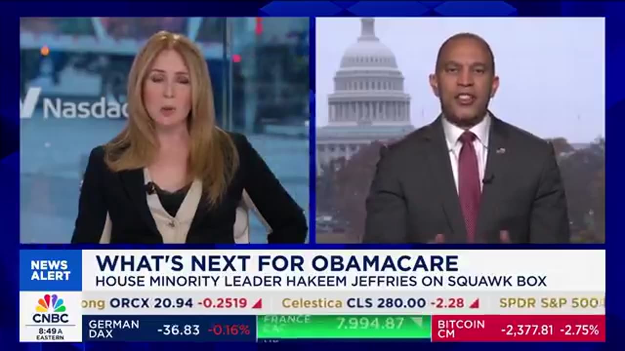 WOAH: Hakeem Jeffries LOSES IT when CNBC anchor refuses to play along with his games
