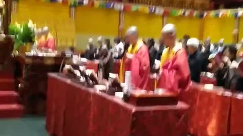 Buddhist ceremony in the Buddha Tooth Relic Temple, Singapore