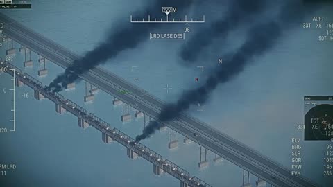 Ukrainian ATACMS missile strikes a Russian Crimean bridge.