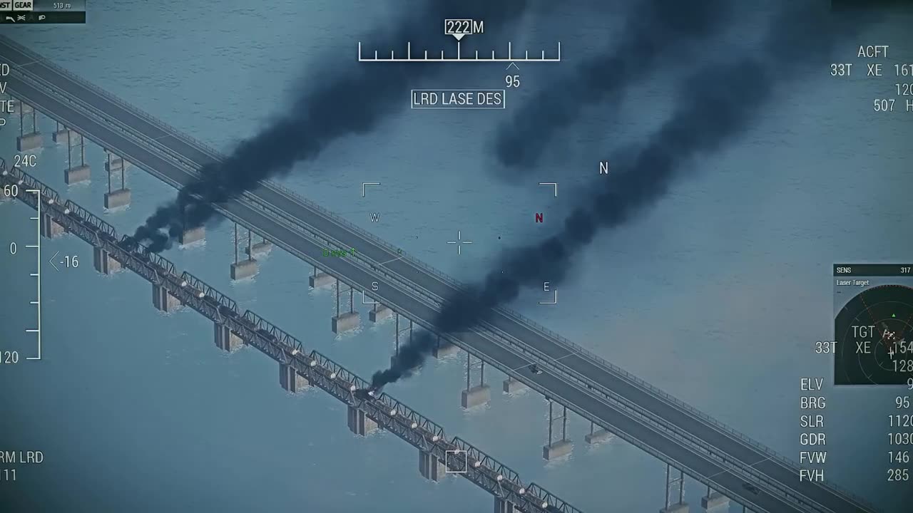 Ukrainian ATACMS missile strikes a Russian Crimean bridge.