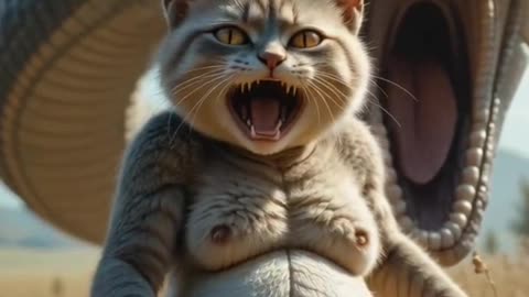 Save the Pregnant Cat! Giant Snake Attack | #shorts #snake #cat #ai